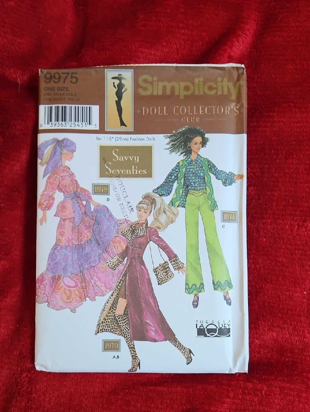 Simplicity Uncut Seventies Barbie Doll Fashion Sewing Pattern